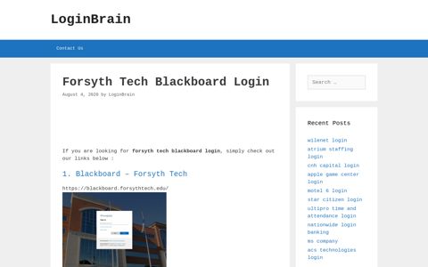 forsyth tech blackboard login - LoginBrain