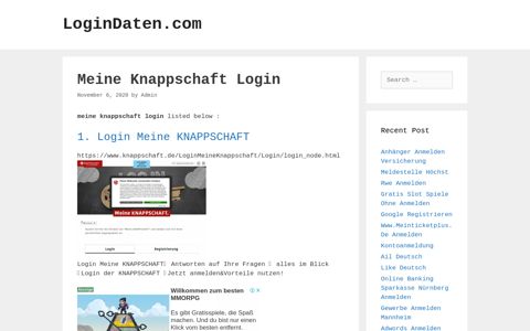 Meine Knappschaft - Login Meine Knappschaft - LoginDaten.com