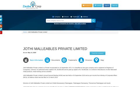JOTHI MALLEABLES PRIVATE LIMITED - Company, directors ...