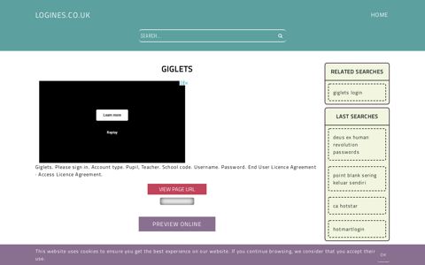 Giglets - General Information about Login - Logines.co.uk