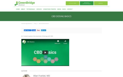 CBD DOSING BASICS: GreenBridge Medical: Family ...