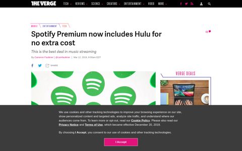 Spotify Premium now includes Hulu for no extra cost - The Verge