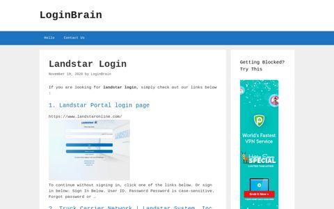 Landstar Landstar Portal Login Page - LoginBrain