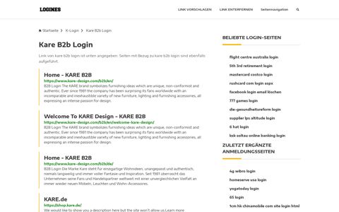 Kare B2b Login | Allgemeine Informationen zur Anmeldung