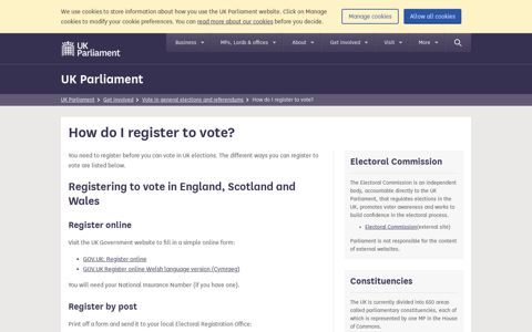 How do I register to vote? - UK Parliament