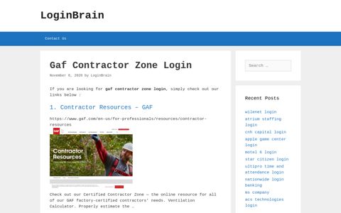 gaf contractor zone login - LoginBrain