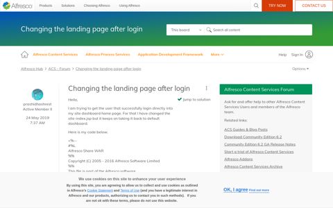 Solved: Changing the landing page after login - Alfresco Hub