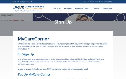 Sign Up - Johnson Memorial Health Services