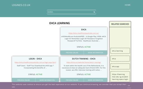 ehca learning - General Information about Login - Logines UK