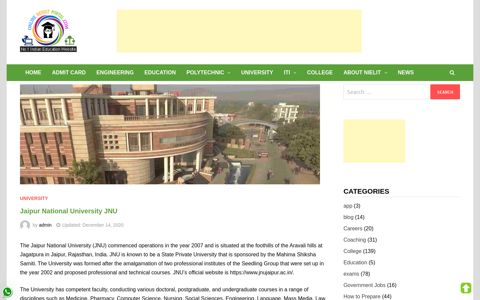 Jaipur National University JNU - Online Result Portal