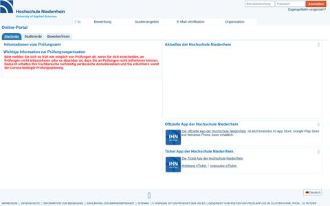 Online-Portal - Hochschule Niederrhein