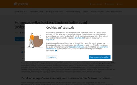 Homepage-Baukasten: Login erhalten und loslegen - Strato AG