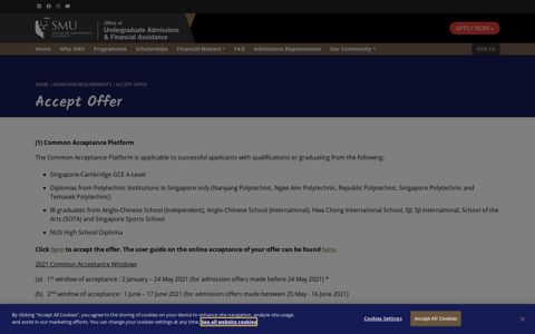 Accept Offer | SMU Undergraduate Singapore