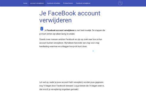 Mijn Facebook account verwijderen - Facebook afmelden