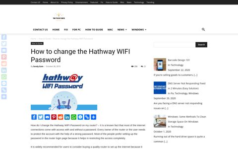 How to change the Hathway WIFI Password - The Techy Info