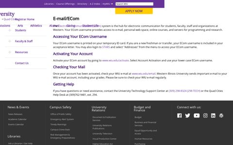 E-mail/ECom - Western Illinois University
