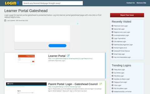 Learner Portal Gateshead - Loginii.com