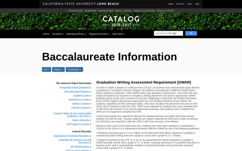Graduation Writing Assessment Requirement (GWAR) | 2016 ...