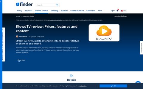 KlowdTV review 2020 | Price and features | finder.com