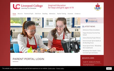 Parent Portal Login - Liverpool College