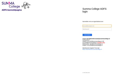 Summa College ADFS login