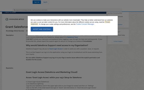 Grant Salesforce Support login access to your organization