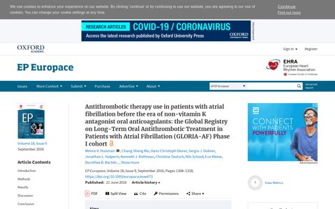 Antithrombotic therapy use in patients with atrial fibrillation ...