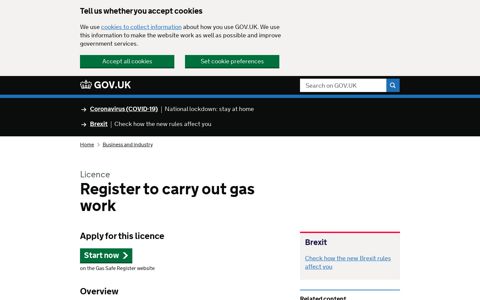 Register to carry out gas work - GOV.UK