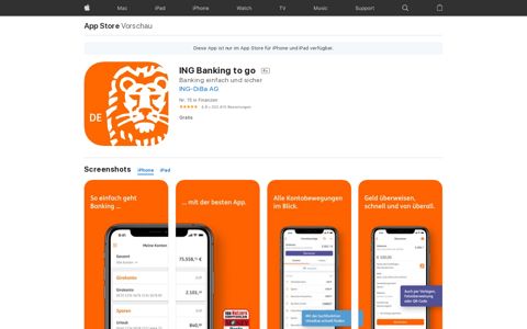 ‎ING Banking to go im App Store