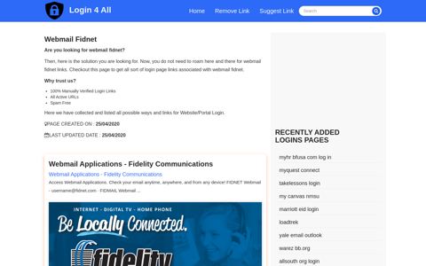 webmail fidnet - Official Login Page [100% Verified] - Login 4 All