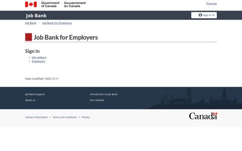 Job Bank for Employers - Employer Module