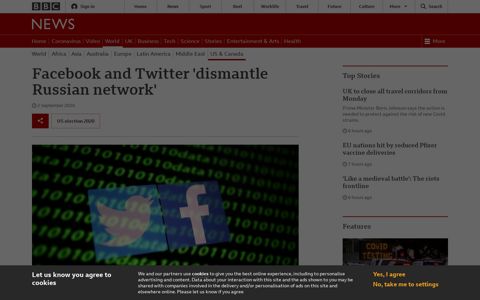 Facebook and Twitter 'dismantle Russian network ... - BBC.com
