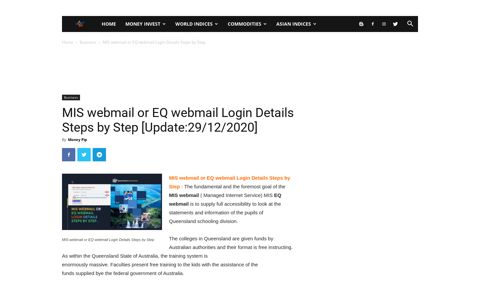 MIS webmail or EQ webmail Login Details Steps by Step ...
