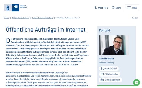 Öffentliche Aufträge im Internet - IHK Lüneburg-Wolfsburg