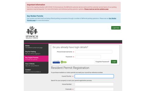 MiPermit Ipswich Borough Council Portal