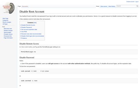 Disable Root Account - Exterior Memory - MacFreek