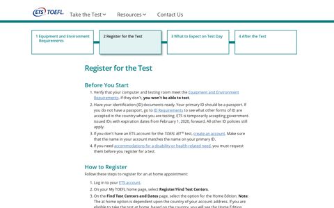 Register for the Test - ETS