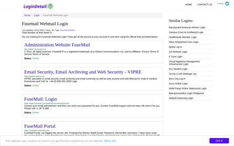 Fusemail Webmail Login Administration Website FuseMail ...