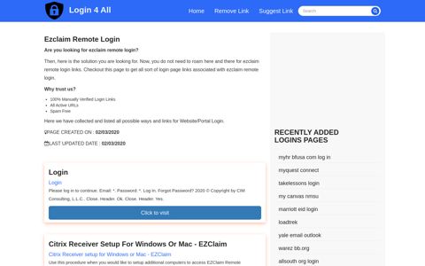 ezclaim remote login - Official Login Page [100% Verified]