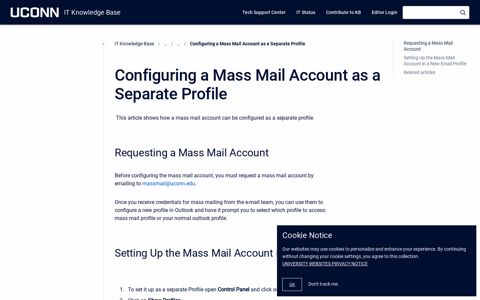 Configuring a Mass Mail Account as a Separate Profile