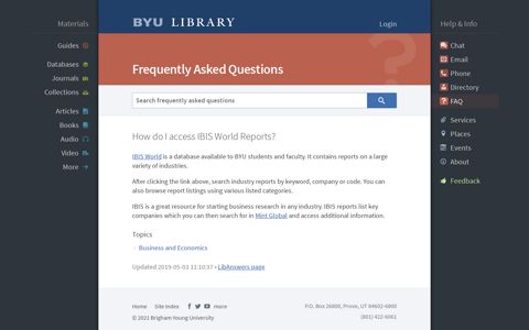 How do I access IBIS World Reports? | Frequently Asked ...