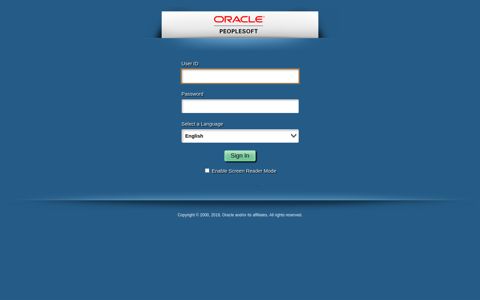 Oracle PeopleSoft Sign-in - Emacs
