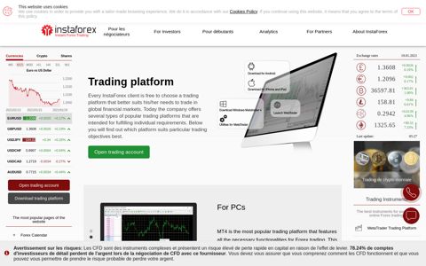 Webtrader - Trading platform - InstaForex