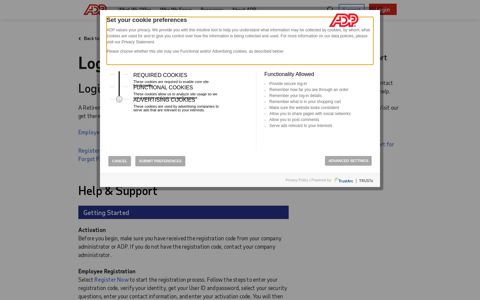 Login & Support | ADP 401k Plan| ADP Retirement Services