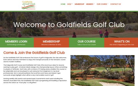 Goldfields Golf Club - HOME