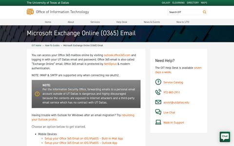 Microsoft Exchange Online (O365) Email | OIT - The University ...
