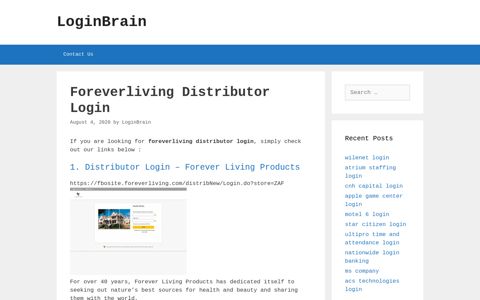 Foreverliving Distributor - Distributor Login - Forever Living ...