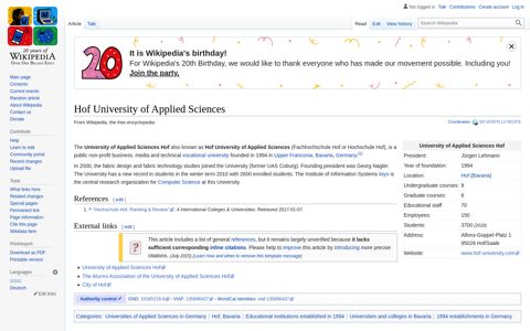 Hof University of Applied Sciences - Wikipedia