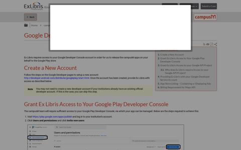 Google Developer Console Account Access - Ex Libris ...