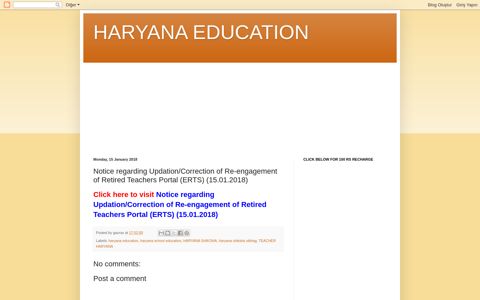 HARYANA EDUCATION: Notice regarding Updation ... - blogger
